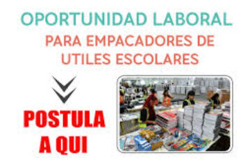 Se necesita empacadores de utiles escolares
