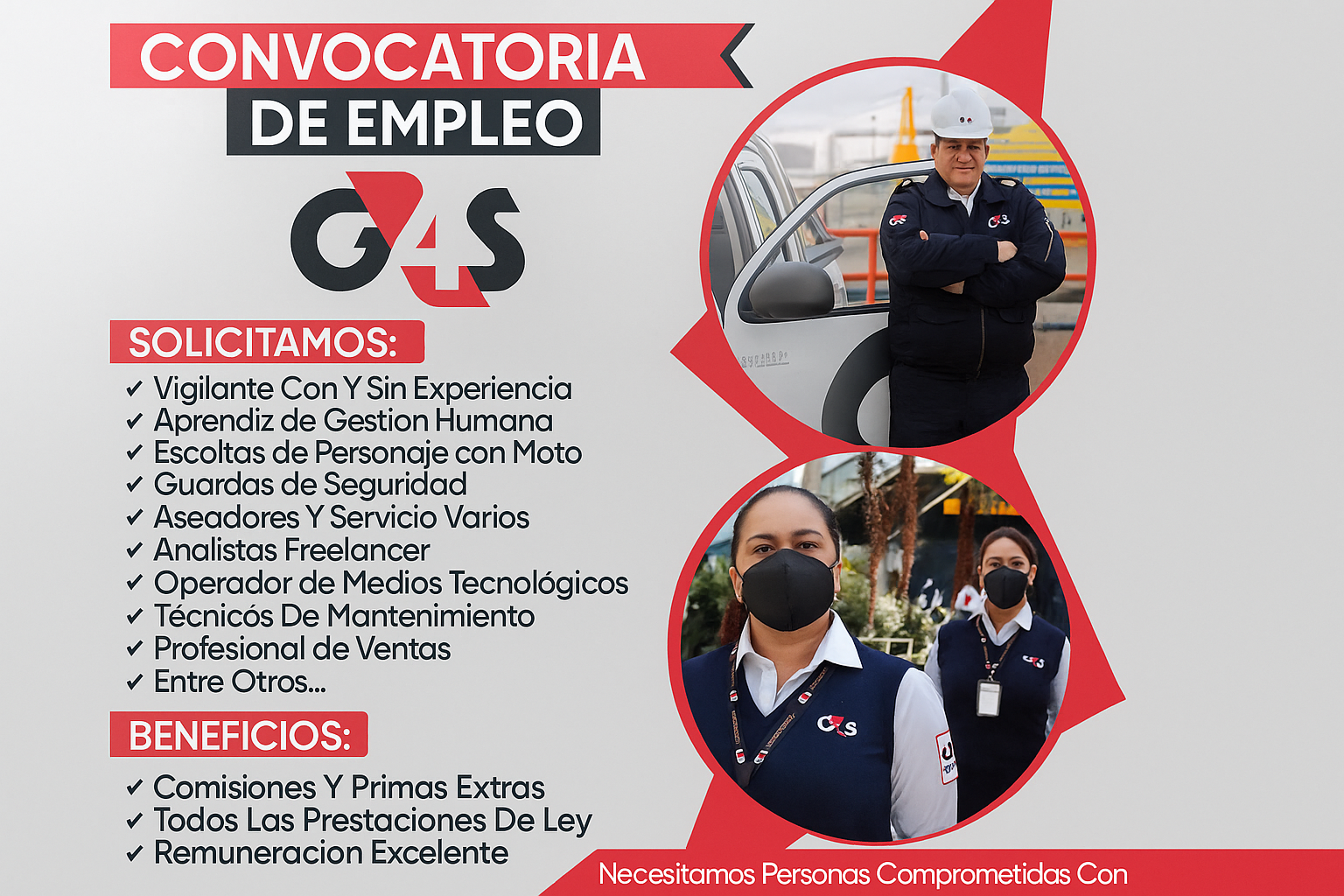 G4S cuenta con vacantes disponibles en seguridad y supervisión. Consulta más información y postula.