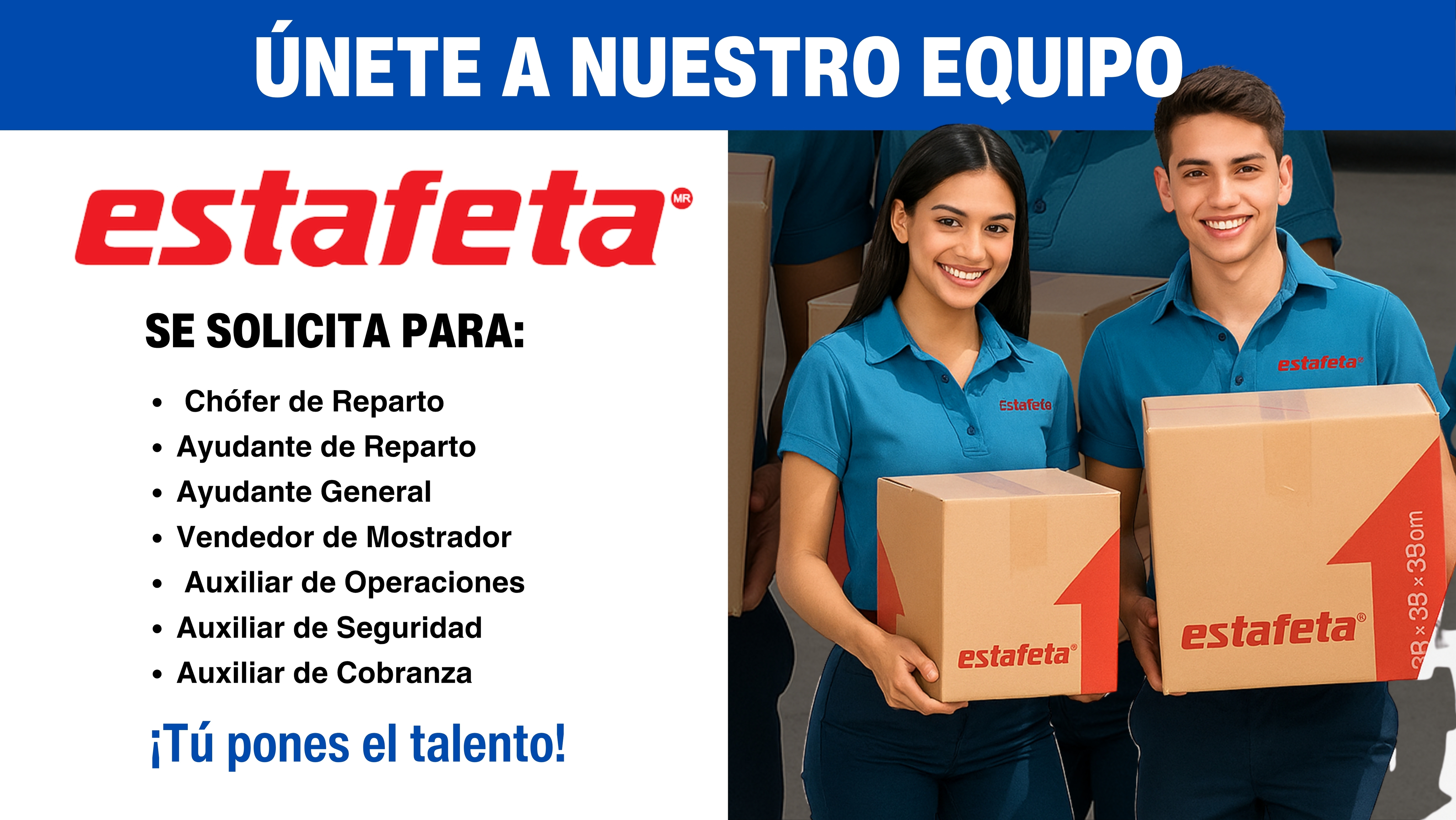 Estafeta abre vacantes laborales en mensajería, logística, atención al cliente y reparto. ¡Aplica hoy!