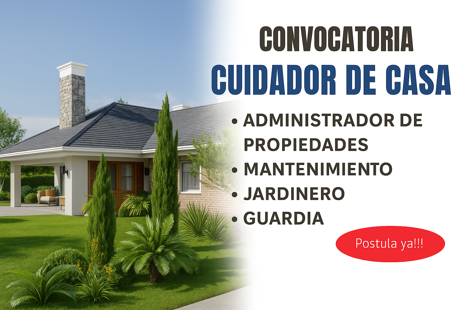 Buscamos personas para realizar tareas de cuidado en una casa 🏠